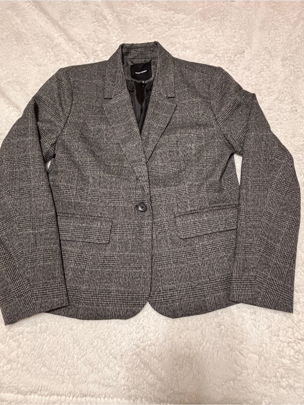 Ladies Vero Moda Gray Plaid Blazer Size 8